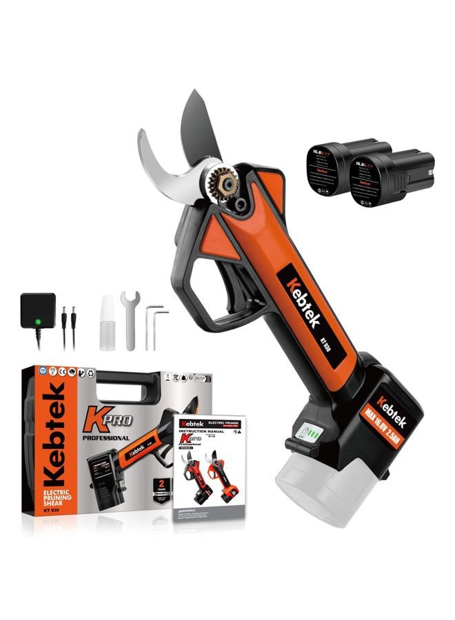 Kebtek Electric Secateurs, Electric Pruning Shears 16.8V Electric Branch Cutter with 2PCS Backup Battery and Charger, Cordless Pruner with Brushless Motor, 30mm (1.18 Inch) Max Cutting Diameter - Image 1