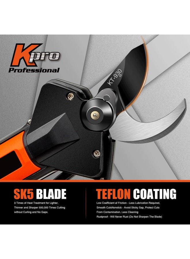 Kebtek Electric Secateurs, Electric Pruning Shears 16.8V Electric Branch Cutter with 2PCS Backup Battery and Charger, Cordless Pruner with Brushless Motor, 30mm (1.18 Inch) Max Cutting Diameter - Image 2