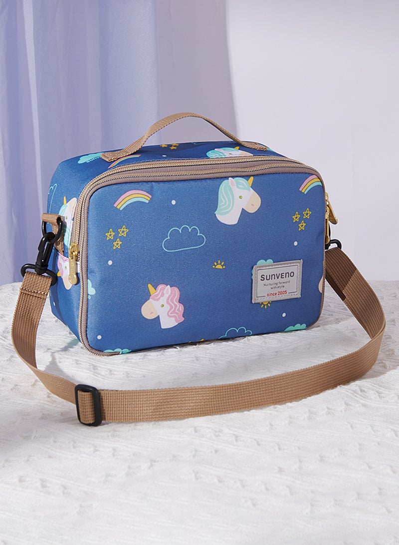 Sunveno Diaper Changing Clutch With Mat - Unicorn Blue - Image 3
