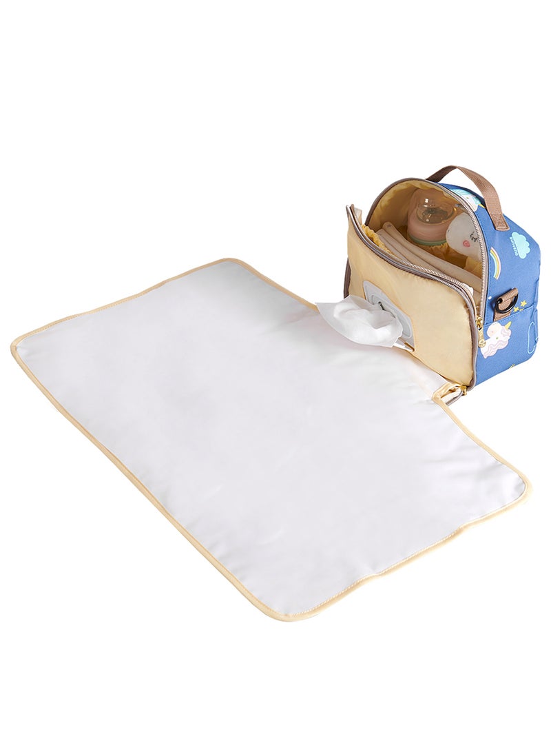 Sunveno Diaper Changing Clutch With Mat - Unicorn Blue - Image 1