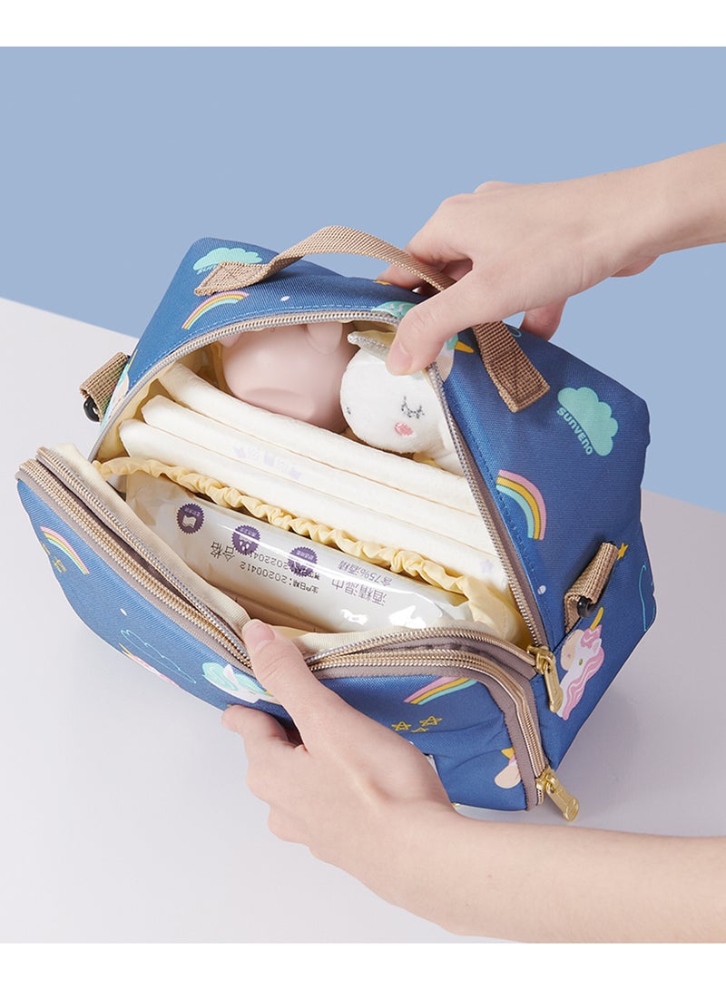Sunveno Diaper Changing Clutch With Mat - Unicorn Blue - Image 5
