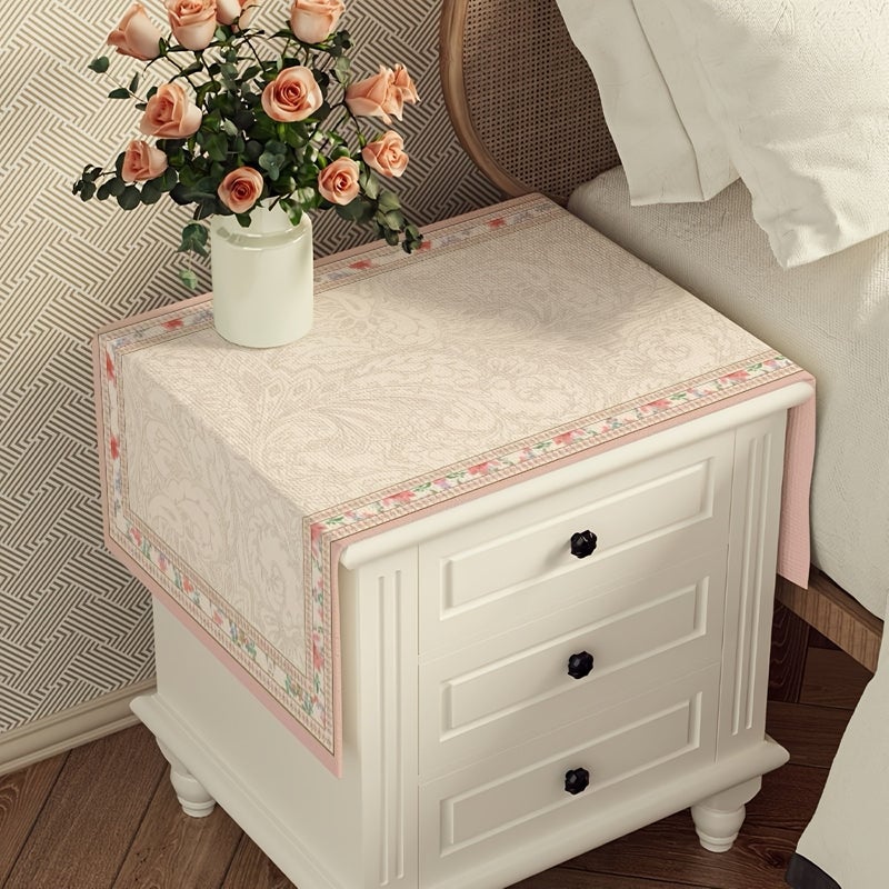 American Style Bedside Table Cloth, Rectangular Surface, Protects & Decorates Living Room and Coffee Tables, 15.75*31.5 inches