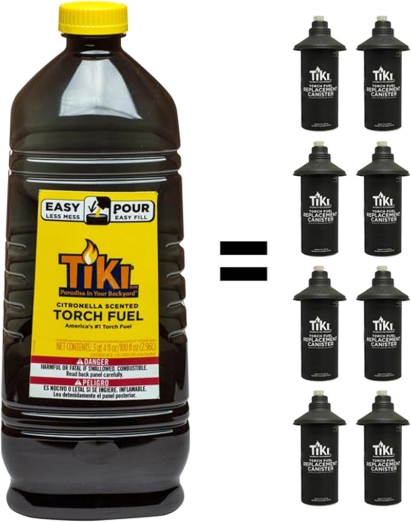 TiKi وقود الشعلة المعطرة بالسترونيللا من تيكي بسعة 100oz بدون انسكاب - Image 3