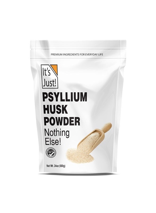 It's Just! Psyllium Husk Powder, Easy Mixing Dietary Fiber, Cleanse Your Digestive System, Finely Ground Powder, Ideal for Keto Baking, Non-GMO (Unflavored, 24oz (Pack of 1)) - Image 1