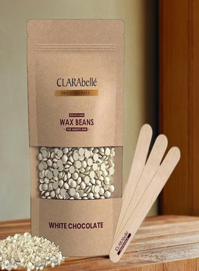 CLARABELLE PROFESSIONALS Clarabelle White Chocolate Hard Wax Beans | Painless Stripless Hair Removal for Women & Men | For Bikini Line, Upper Lips, Arms, Legs & Full Body | Removes Coarse Hair from Root (White Chocolate, 50g) - Image 2