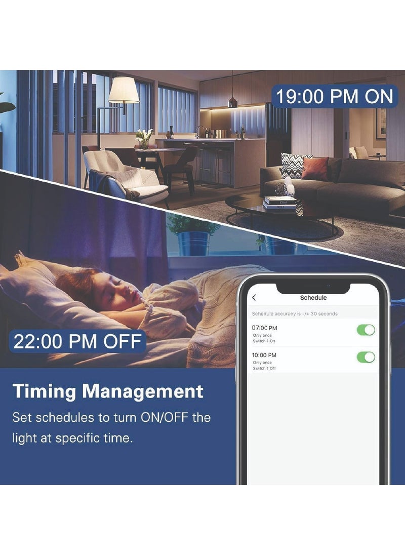 SASKA Saska Smart Tuya Wifi Touch Light Switch (SJ-A1) Smartlife App Remote Control, Timing Function Voice Control Compatible with Alexa, Google Home - No Neutral No Hub Needed (2Gang, Black)  - Image 5