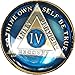 Bright Star Press 4 Year Midnight Blue AA Gold Nickel TriPlated Medallion Chip with Serenity Prayer - Image 2