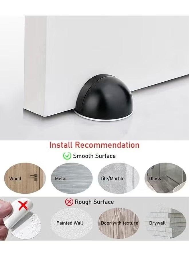 Happy D Stainless Steel Magnetic Door Stoppers Floor Mount Magnetic Catch Holder Modern Door Stops Brushed Satin Dome Door Stopper Wall Protector Adhesive Doorstops Magnet for Bottom of Door - Image 5