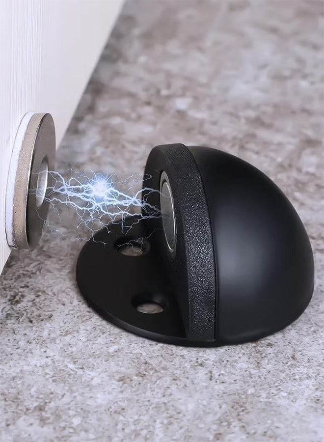 Happy D Stainless Steel Magnetic Door Stoppers Floor Mount Magnetic Catch Holder Modern Door Stops Brushed Satin Dome Door Stopper Wall Protector Adhesive Doorstops Magnet for Bottom of Door - Image 1