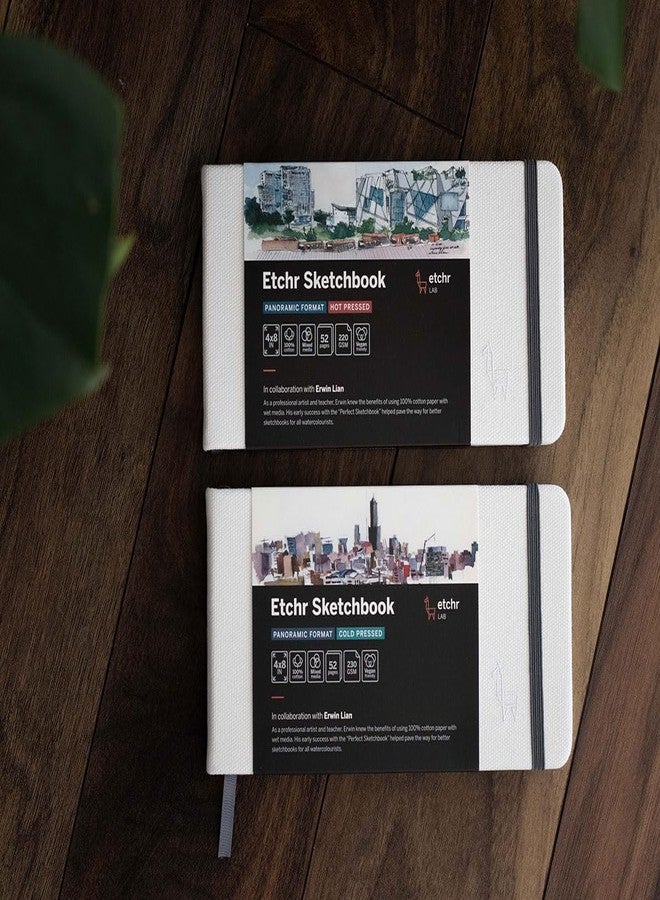 Etchr Panorama Sketchbook - Cold Press Mixed Media, 100% Cotton, Hardcover, 52 Pages, 4 x 8 - Image 4