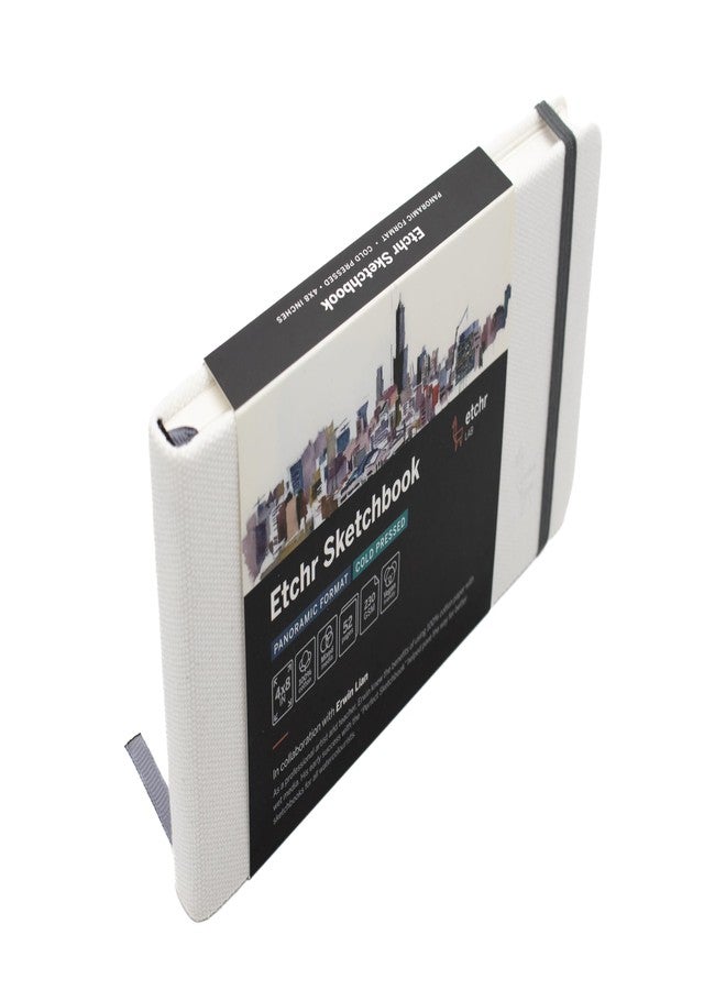 Etchr Panorama Sketchbook - Cold Press Mixed Media, 100% Cotton, Hardcover, 52 Pages, 4 x 8 - Image 2