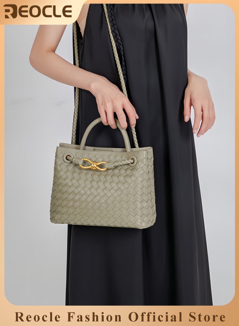 REOCLE Women Hobo Bags Woven Tote Bag Woven Shoulder Bag Fashion Woven Purses Crossbody Satchel Bag with Adjustable Shoulder Strap - Image 1