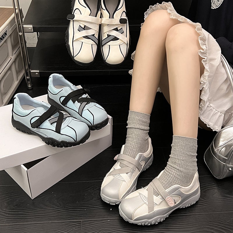 Chao Soft ~ Ballet Function Shoes Summer 2025 Season New Leisure Sports Leather Elastic Band Running Shoes A Pedal - Image 5
