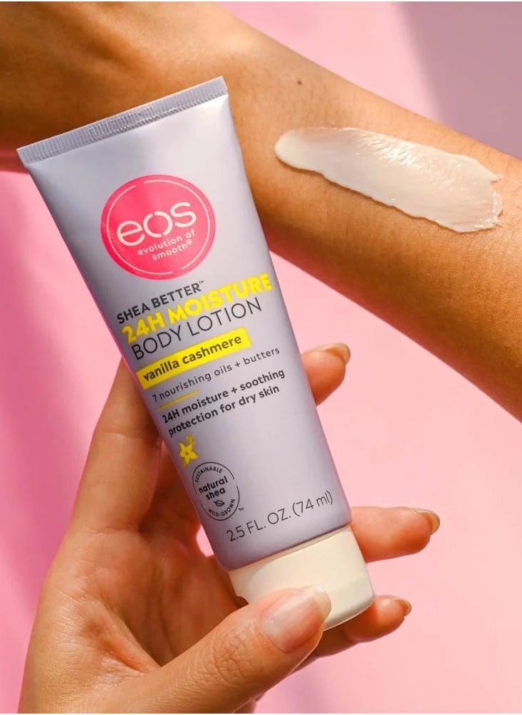EOS - Shea Better Body Lotion, Vanilla Cashmere, Travel Size, 74ml - Image 1