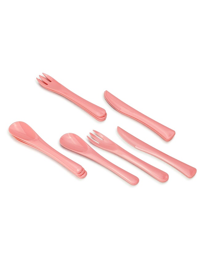 Herevin 12-Pieces Boxed Polypropylene Cutlery Set - Pink - Image 4