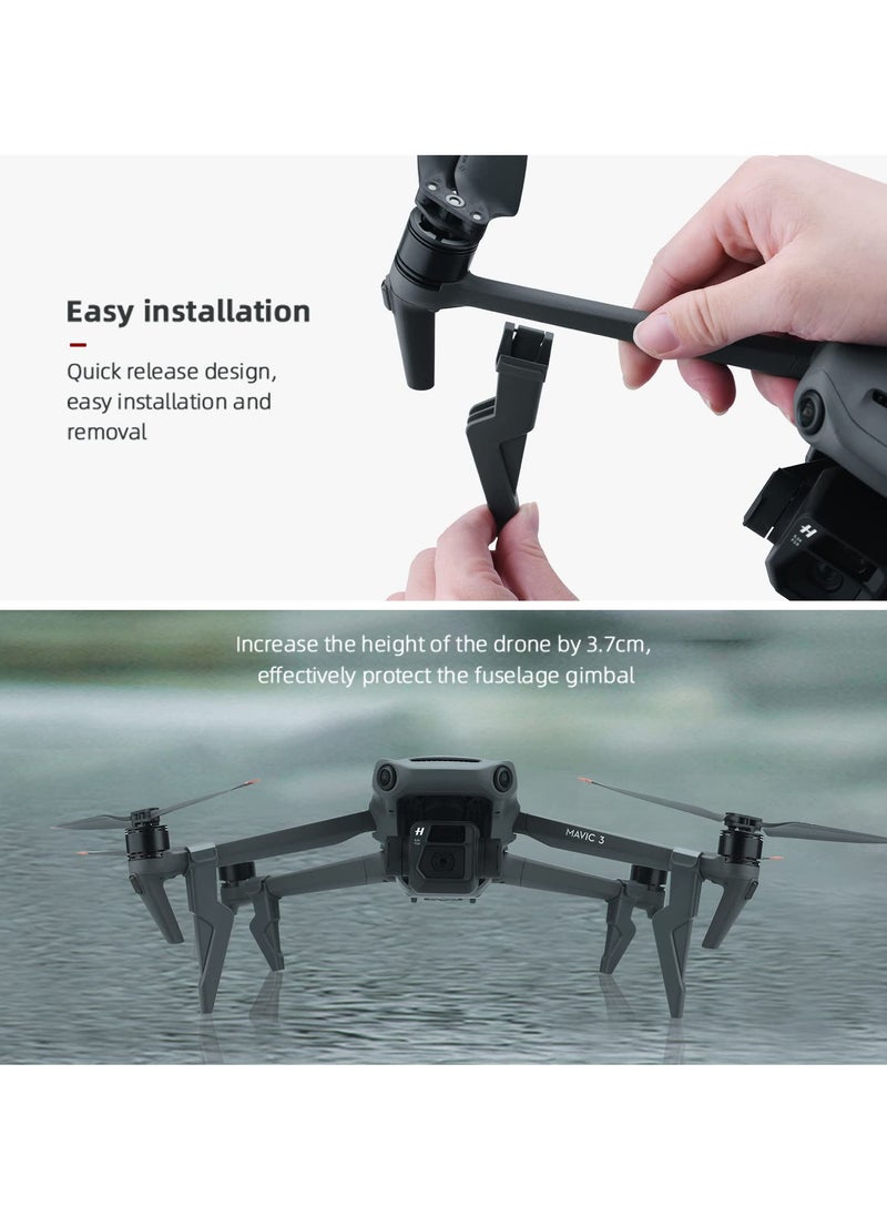 Excefore - Foldable Landing Gear, Extended Leg Support Stand for DJI Mavic 3/Mavic 3 Pro/Mavic 3, Classic/Cine(Black) - Image 1