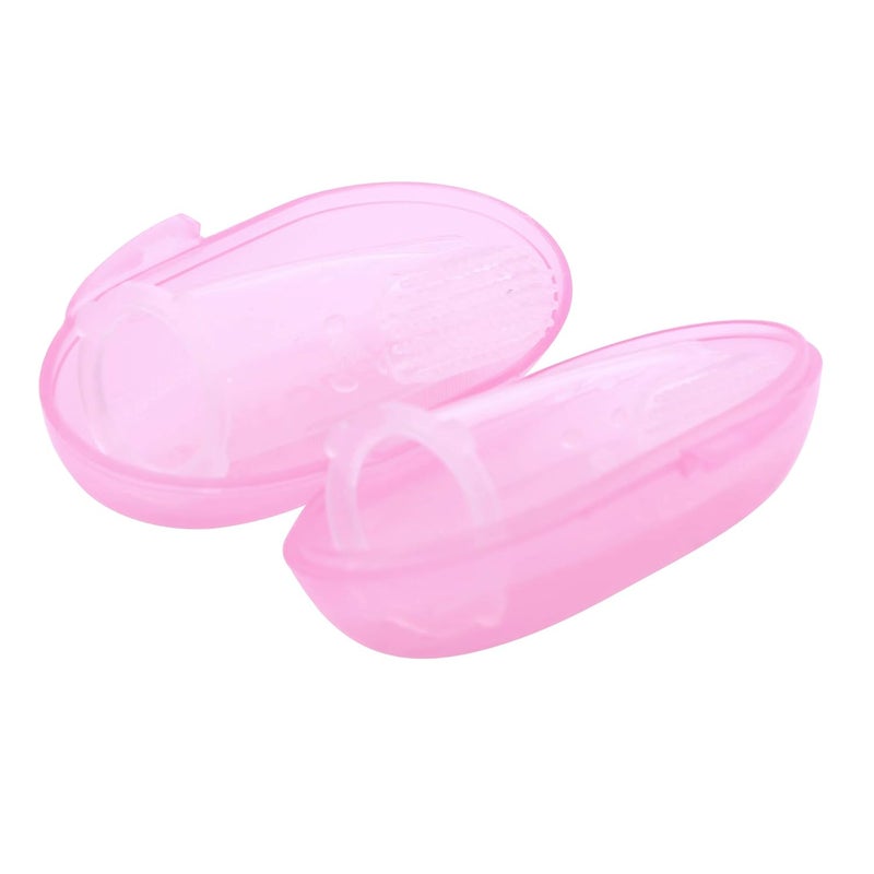 1st Step Silicone Finger Brush Pack of 2 (Pink) - Image 3