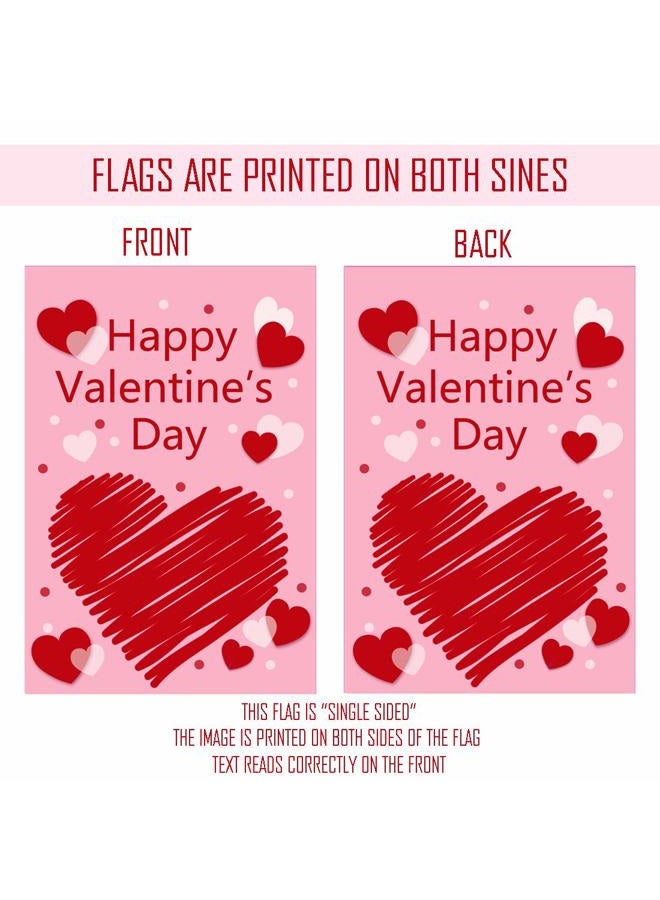 WOONOO Happy Valentine Garden Flag Double Sided 12 X 18 Inch, Valentines Day Decorations for Garden Valentines Day Party Supplies - Image 3