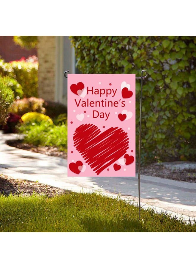 WOONOO Happy Valentine Garden Flag Double Sided 12 X 18 Inch, Valentines Day Decorations for Garden Valentines Day Party Supplies - Image 5