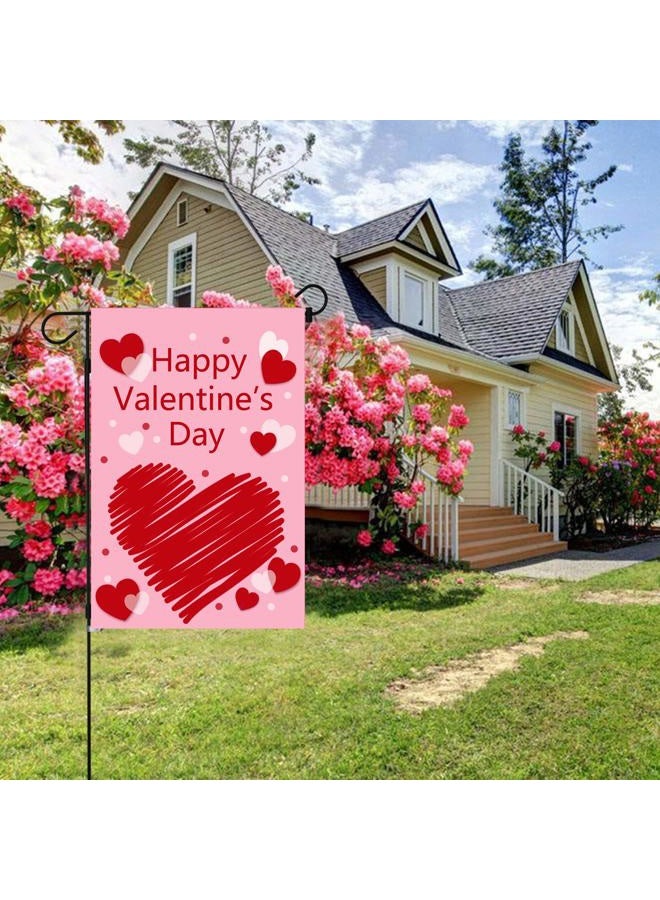 WOONOO Happy Valentine Garden Flag Double Sided 12 X 18 Inch, Valentines Day Decorations for Garden Valentines Day Party Supplies - Image 4