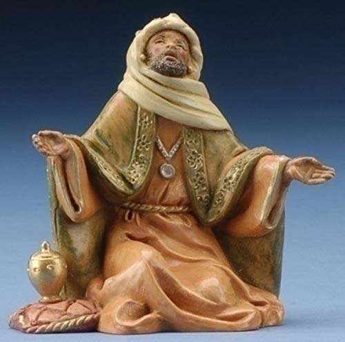 Fontanini by Roman, King Balthazar, 5" Scale Collection Nativity Figure, Handmade in Italy, Designed and Manufactured in Tuscany, Polymer, Hand Painted, Italian, Detailed - Image 2