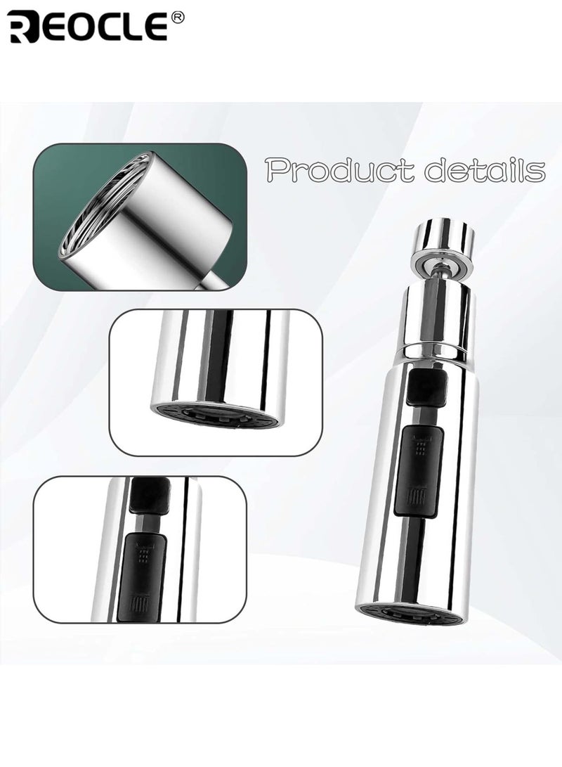 REOCLE Kitchen Tap Spray Head Swivel Spout Tap Extender Replacement Tap End Diffuser Attachment for Sink 3 Modes Anti Splash Water Saving Design for Easy Dish Washing and Cleaning - Image 3