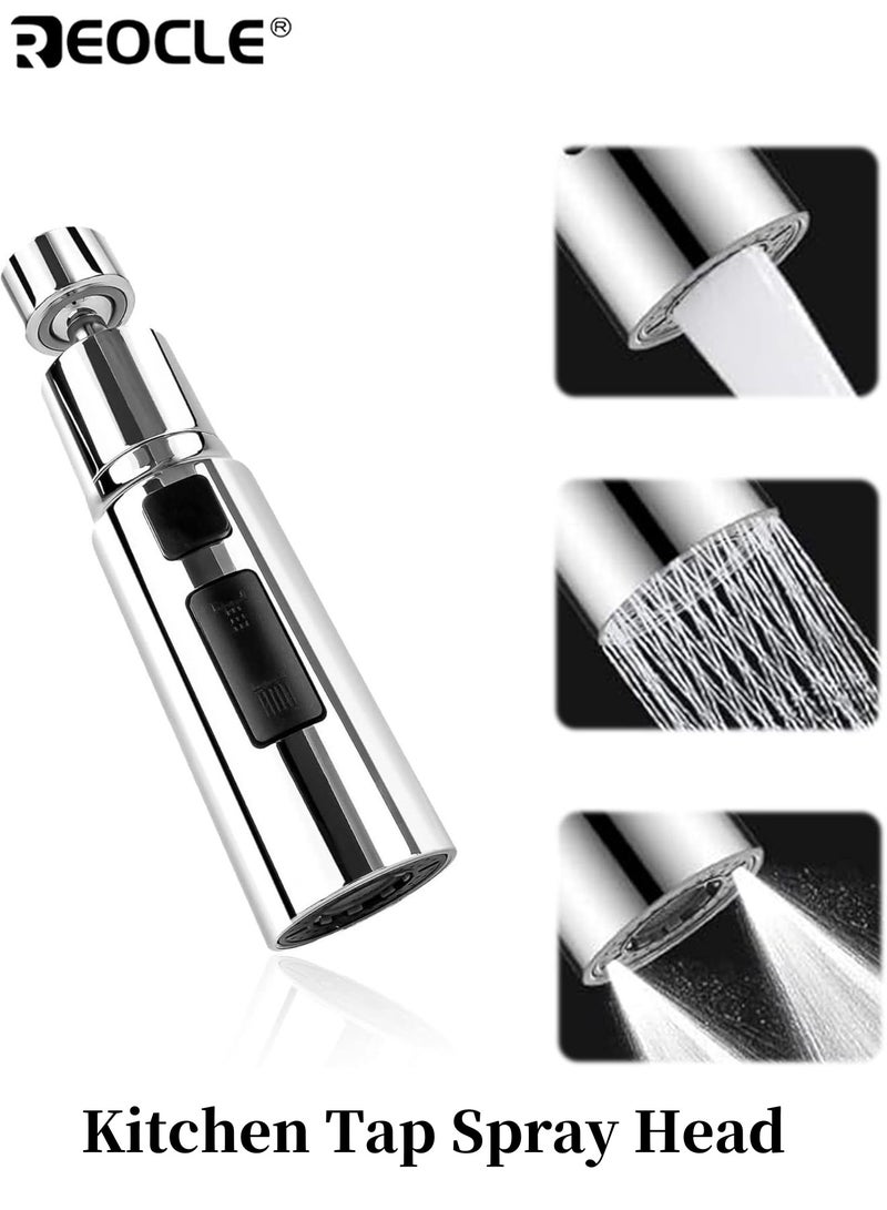 REOCLE Kitchen Tap Spray Head Swivel Spout Tap Extender Replacement Tap End Diffuser Attachment for Sink 3 Modes Anti Splash Water Saving Design for Easy Dish Washing and Cleaning - Image 1