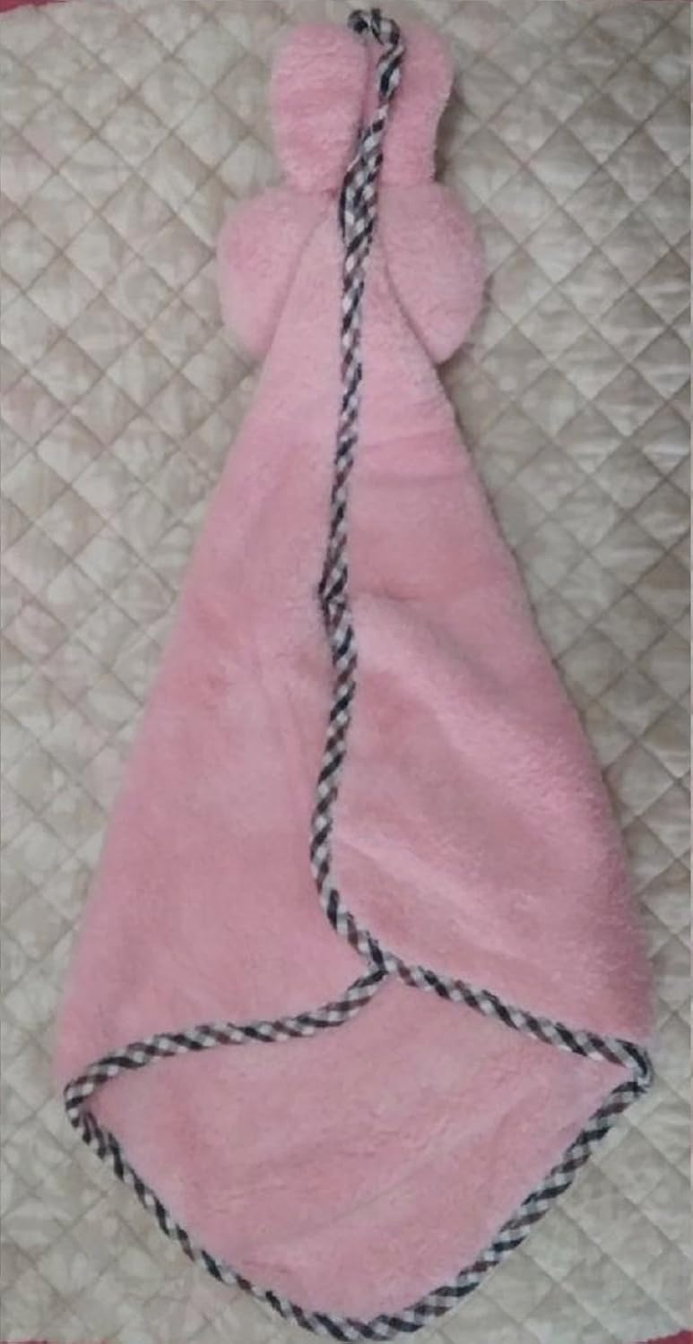 Magnusdeal Cartoon Hanging Hand Towel for Home Kitchen Bathroom Office Microfiber Absorbent Cute Cartoon Expression Hand Towel for Kitchen and Bathroom (1 Pc) (Bunny, Pink) - Image 3