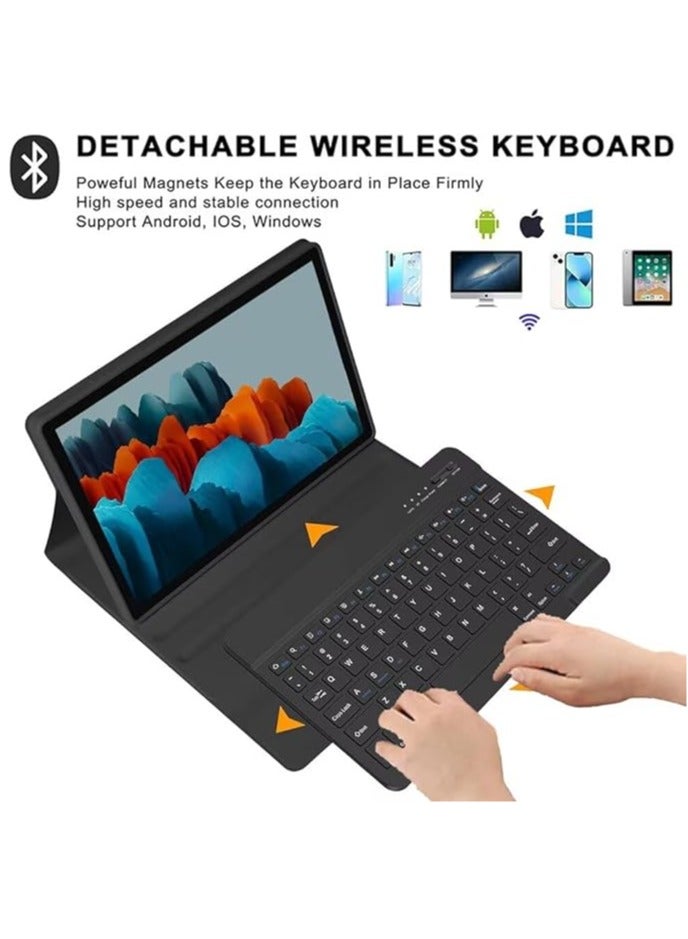 General English Keyboard Case for Galaxy Tab S8 Ultra 14.6 X900, Wireless Detachable Keyboard + Smart PU Case  - Image 4