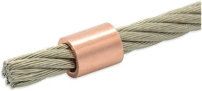 Crimping Loop Sleeve M1.0-1.2-1.5-2.0-2.5-3-4-5MM Diameter Round Copper Wire Rope Clamps Clips Ferrules Crimping Sleeve(1MM x 500pcs) - Image 2