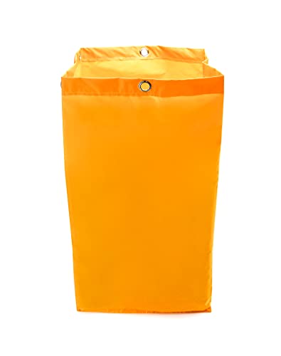 QWORK Janitorial Cart Bag 24 Gallon Waterproof Large Capacity Padded Housekeeping Commercial Replacement Cleaning Cart Bag for Collecting Trash or Clothing Yellow 2 Pack - Image 3