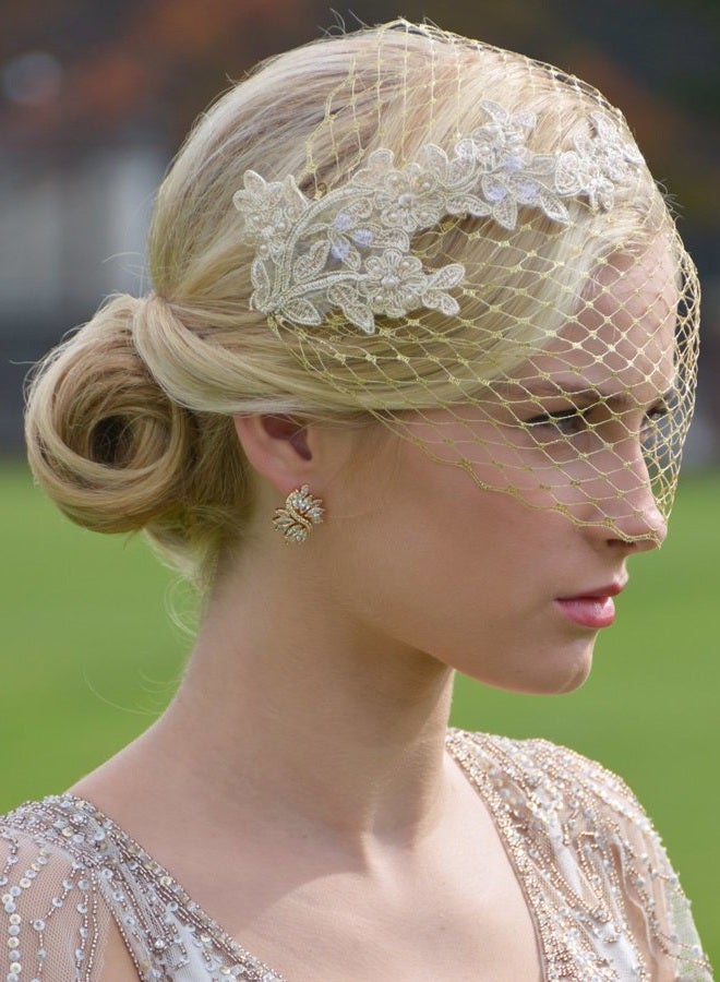 Mariell Vintage Wedding Earrings for Brides with Marquis-Cut CZ Clusters - Genuine 14kt Gold Plated - Image 2