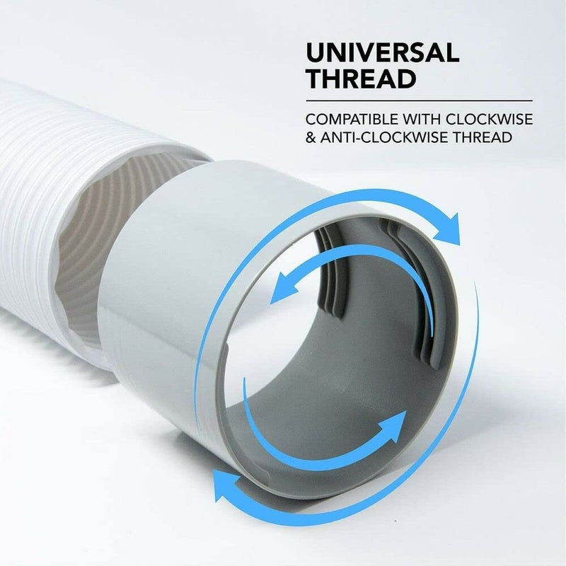 Bysameyee Portable Air Conditioner Hose, 15cm Diameter 200cm Length AC Exhaust Vent Flexible Hose, Anti-Clockwise Thread Air Conditioner Parts Compatible with LG, Delonghi and More (Coupler-Universal)