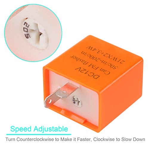 Kinstecks 2Pin Flasher Relay Speed Adjustable 12V Motorcycle Indicators LED Light Flasher for Motorcycle LED Indicators Turn Signal Light - Image 3