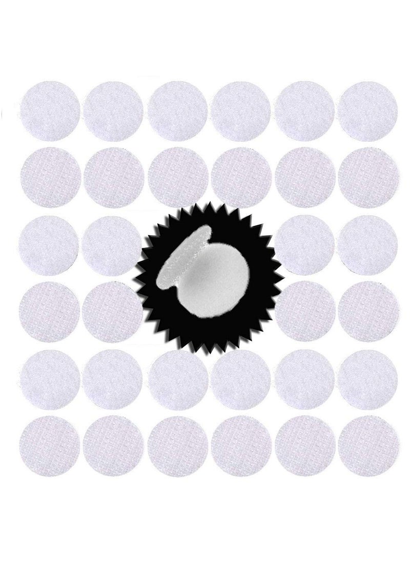 Hiyoo 256pcs Hook and Loop Dot 128 Pairs 1 inch 25mm Self Adhesive dots Double Sided Adhesive Dot Tapes  Tape dots for Home Travel Box Trunk Paper Craft Sticks White 
