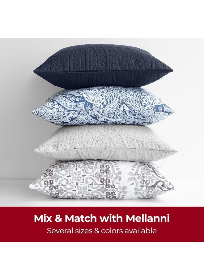mellanni - Mellanni Ultrasonic 20x20 Pillow Covers - Set of 2 Decorative Pillow Covers - with Pinsonic Stitching - for Living Room and Couch Pillows - Wrinkle, Shrink Resistant (20x20, Coverlet Rossete Gray) - Image 1