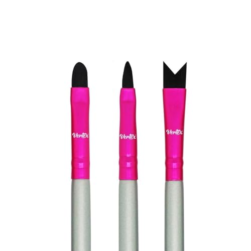 VERTEX Lip Brush For Lipstick Top Lip Stencil V Shape Multi Purpose Eyeliner Eyebrow Concealer Makeup Brushes 3pcs Round Head Blending Applicator Travel Reusable For All Day Red Nude Matte Pink Cream Gloss - Image 1