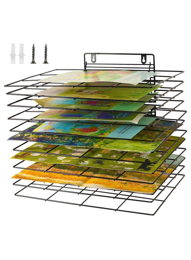 Lzttyee Art Drying Rack for Classroom Paint Drying Rack Small Art Drying Rack Wall Art Storage Rack with 12 Removable Shelves for Classrooms and Art Studios (12 Shelves) - Image 1