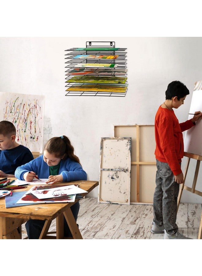 Lzttyee Art Drying Rack for Classroom Paint Drying Rack Small Art Drying Rack Wall Art Storage Rack with 12 Removable Shelves for Classrooms and Art Studios (12 Shelves) - Image 5