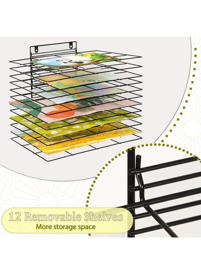 Lzttyee Art Drying Rack for Classroom Paint Drying Rack Small Art Drying Rack Wall Art Storage Rack with 12 Removable Shelves for Classrooms and Art Studios (12 Shelves) - Image 4