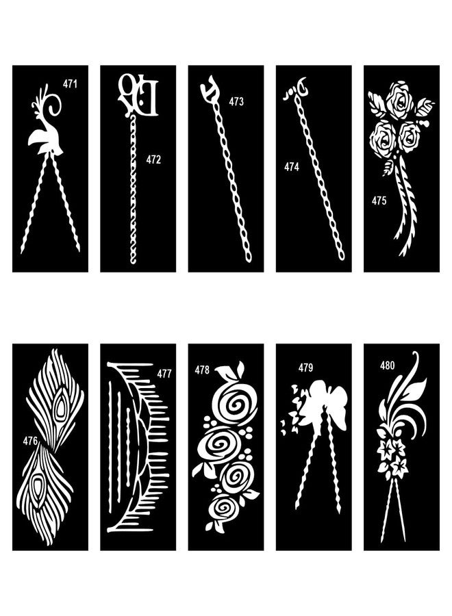 Komstec Reusable Henna Stencil Combo For Back Hand, Easy To Apply & Remove - Image 2