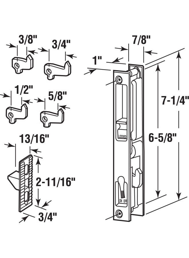 Prime-Line Mp1043 Sliding Door Flush Handle Set  Black Diecast  1 Set - Image 2