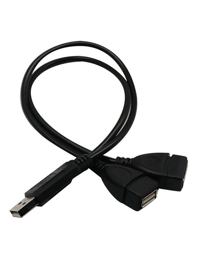 NIBEMINENT USB 2.0 Male To Dual Female Y Splitter Power Cord Adapter Black
