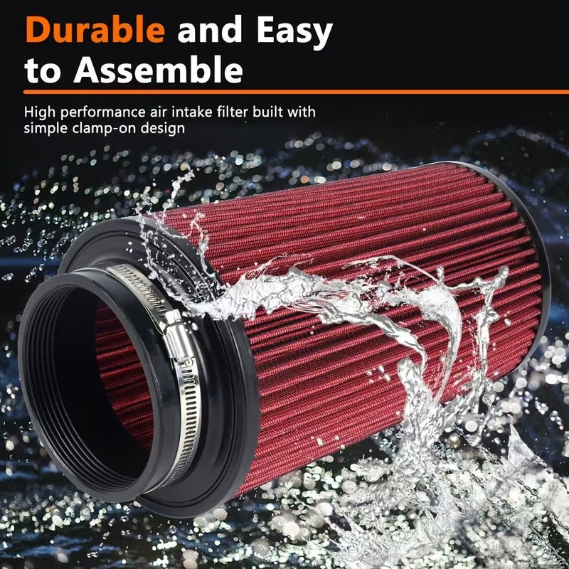 Universal 3 3.5 4 Inch Purple High Flow Cone Air Filter 76 89 101mm - Image 4