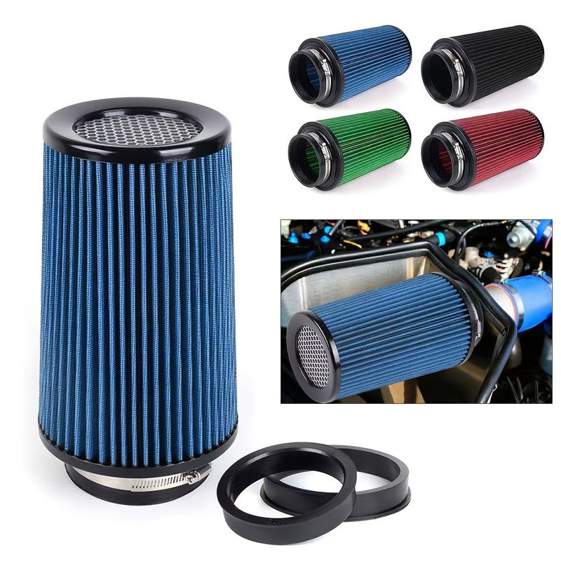 Universal 3 3.5 4 Inch Purple High Flow Cone Air Filter 76 89 101mm - Image 1