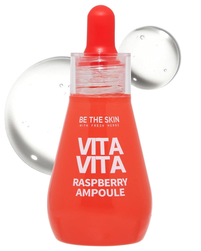BE THE SKIN Vitavita Raspberry Ampoule Radiance Boosting Face Serum for Even Skin Tone and Enhanced Elasticity with Niacinamide Vitamin C 11 Peptides 101 floz - Image 1