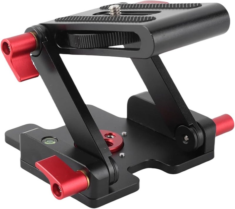 Black Aluminum Alloy Z Shaped Desktop Holder Foldable Camcorder Support Quick Release Plate - Image 2