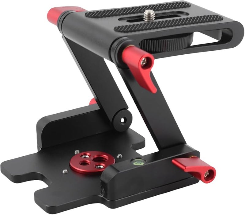 Black Aluminum Alloy Z Shaped Desktop Holder Foldable Camcorder Support Quick Release Plate - Image 3
