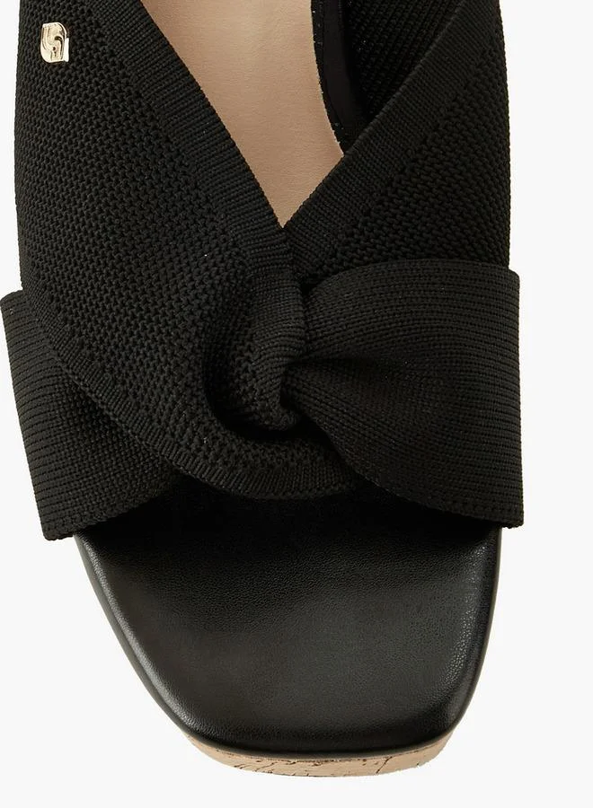 Surestep BLACK Women Textured Wedge Heel Sandals for Women | Best Price UAE