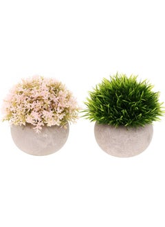 Beauenty Mini Artificial Plants,artificial Flowers,potted Plants,small Shrubs,artificial Plants|office/kitchen/bathroom/bedroom/room/shelf/party/home/beach Garden Decorative Artificial Plant Set(2pcs)  - Image 1